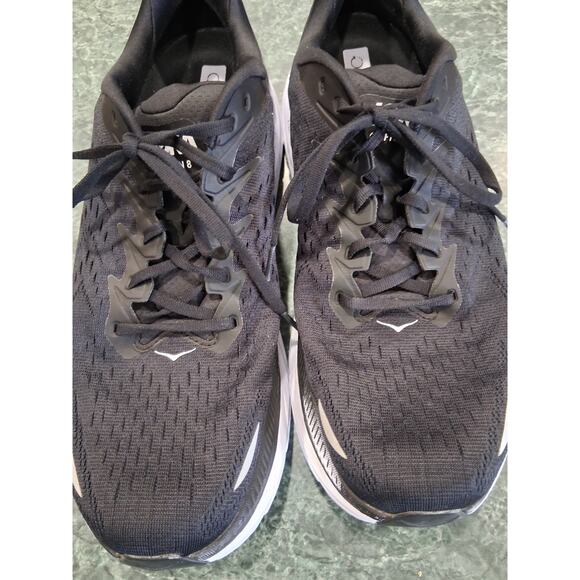 Hoka One Clifton 8 Black White Running Jogging Shoes Mens Size 13 D Sneakers EUC main image 4